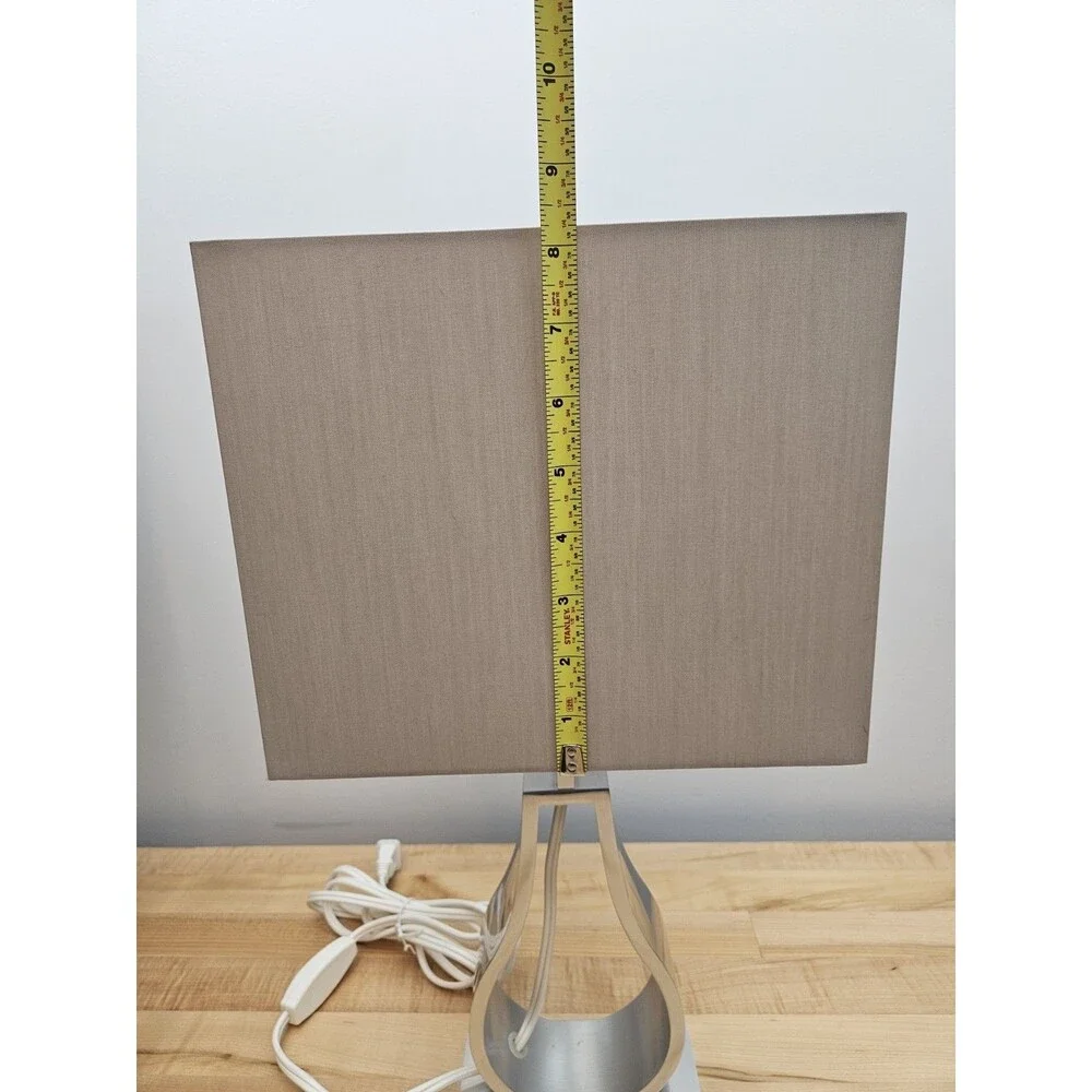 2 X IKEA Klabb Table Silver Lamp Modern Aluminum Accent Light Lamp WITH SHADES